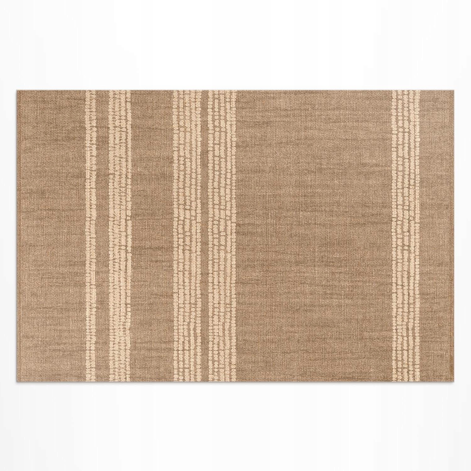 Vonkajší vinylový koberec do záhrady Rozmer: 120 x 80 cm Béžová farba s boho líniou