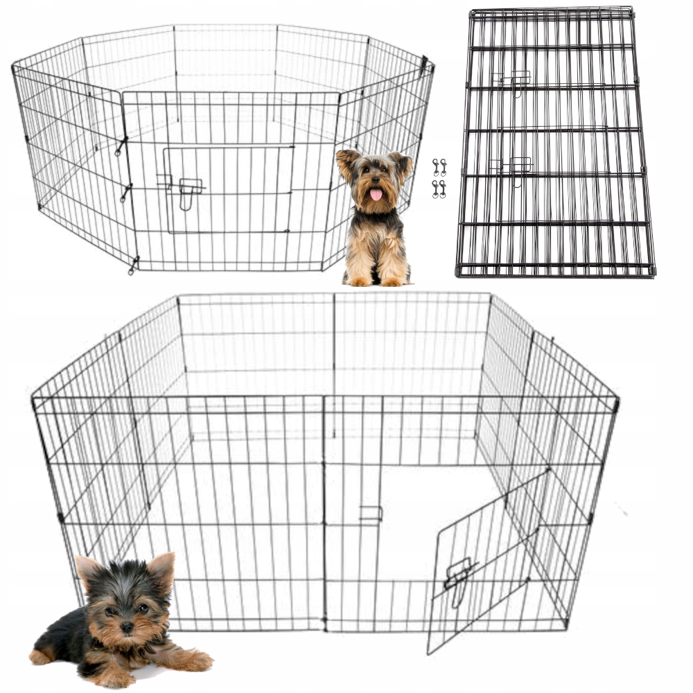 Kojec Modułowy zagroda Składany Dla Psa zwierząt Metalowy 160x61x140 cm