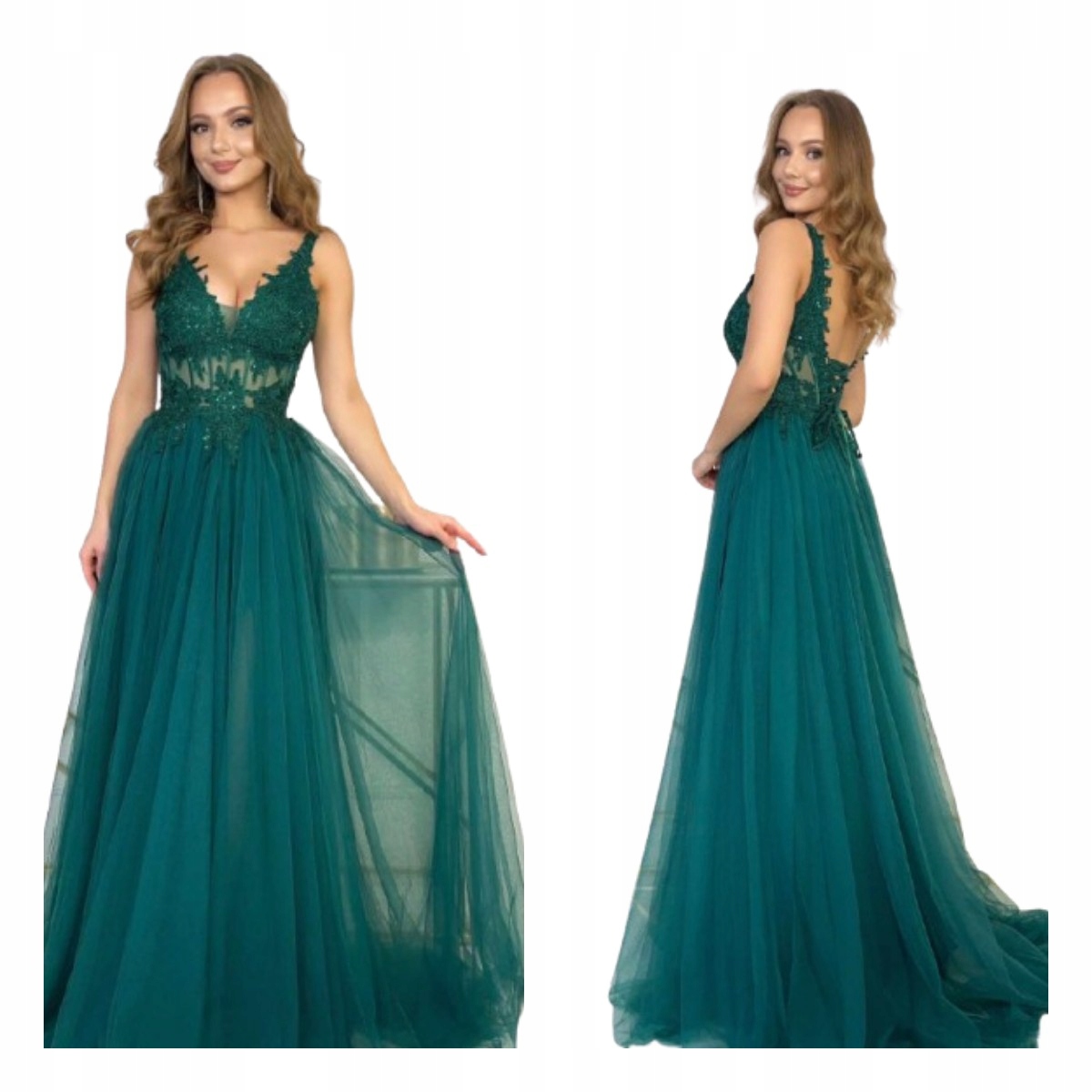 Maxi tylové šaty Kylie Šaty s Zeleň 36/S