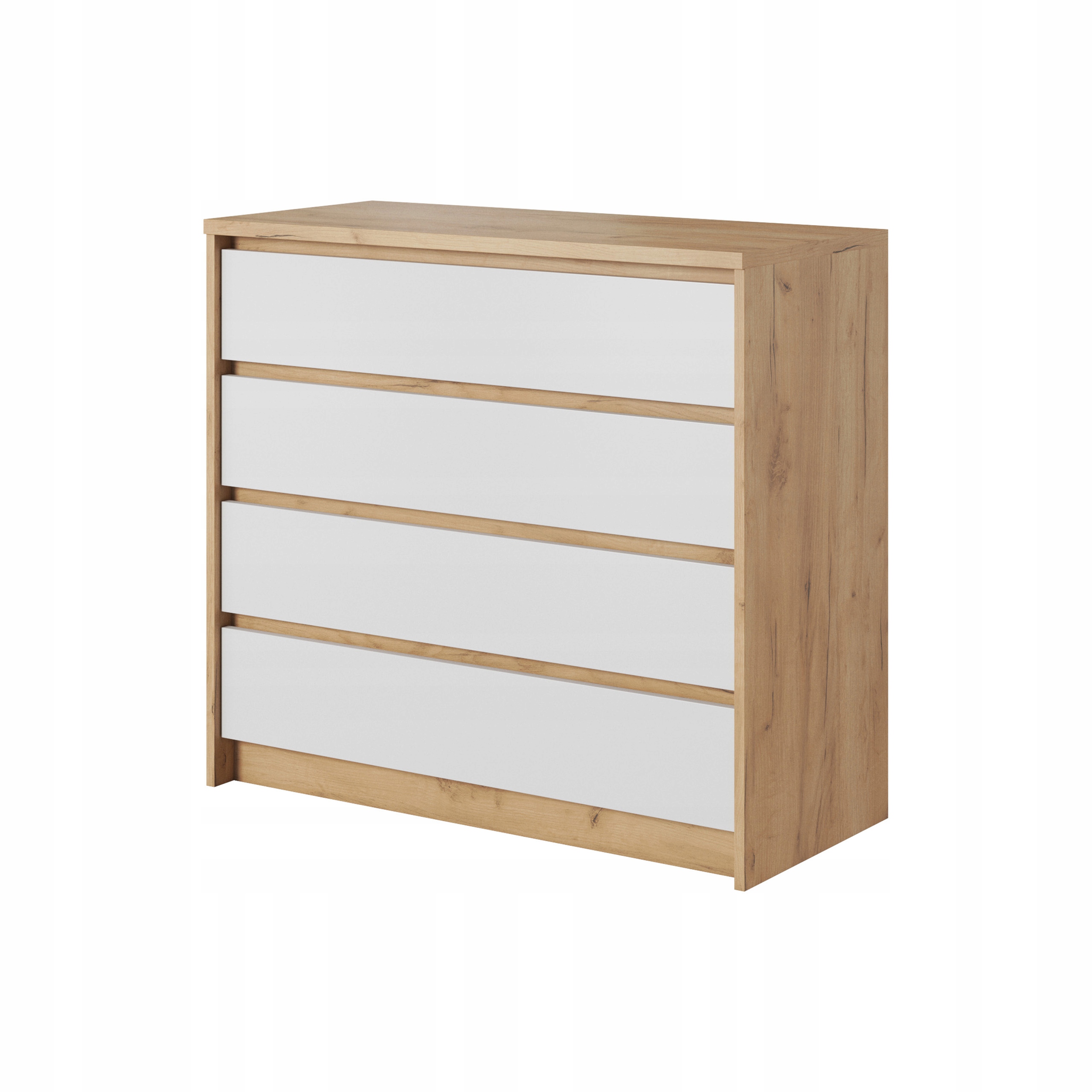 Komoda Celeo 93 cm do obývacího pokoje Ložnice 4 zásuvky Dub Craft Zlatá
