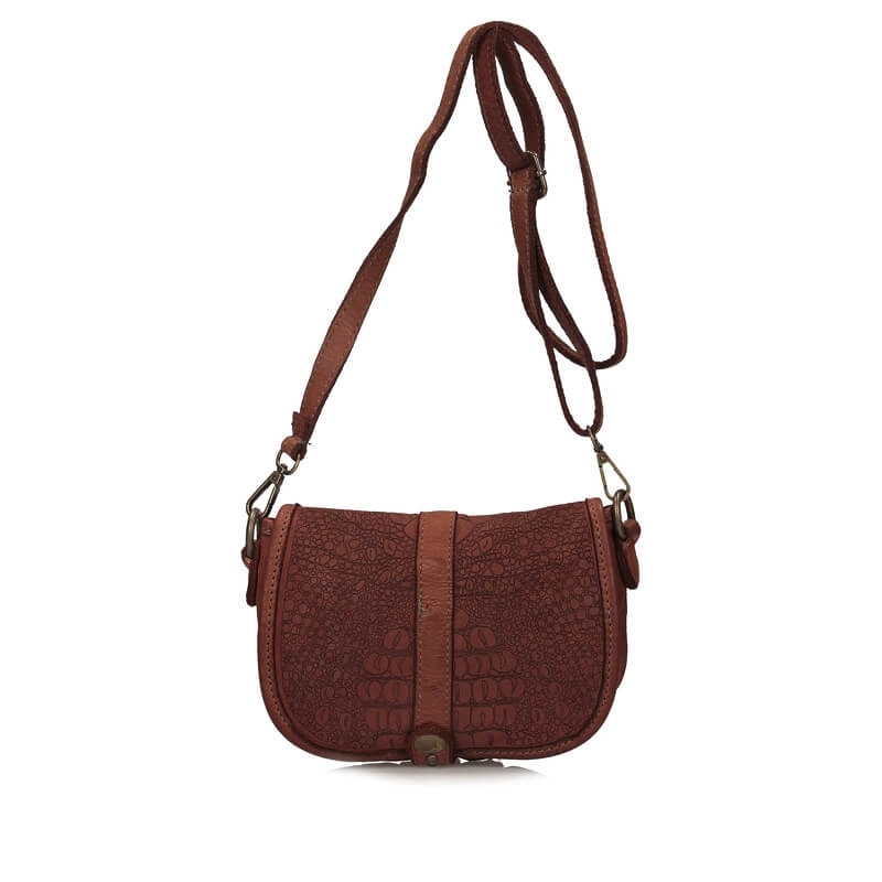 Kožená Kabelka Přes Rameno Toscanio Vintage F131 červená