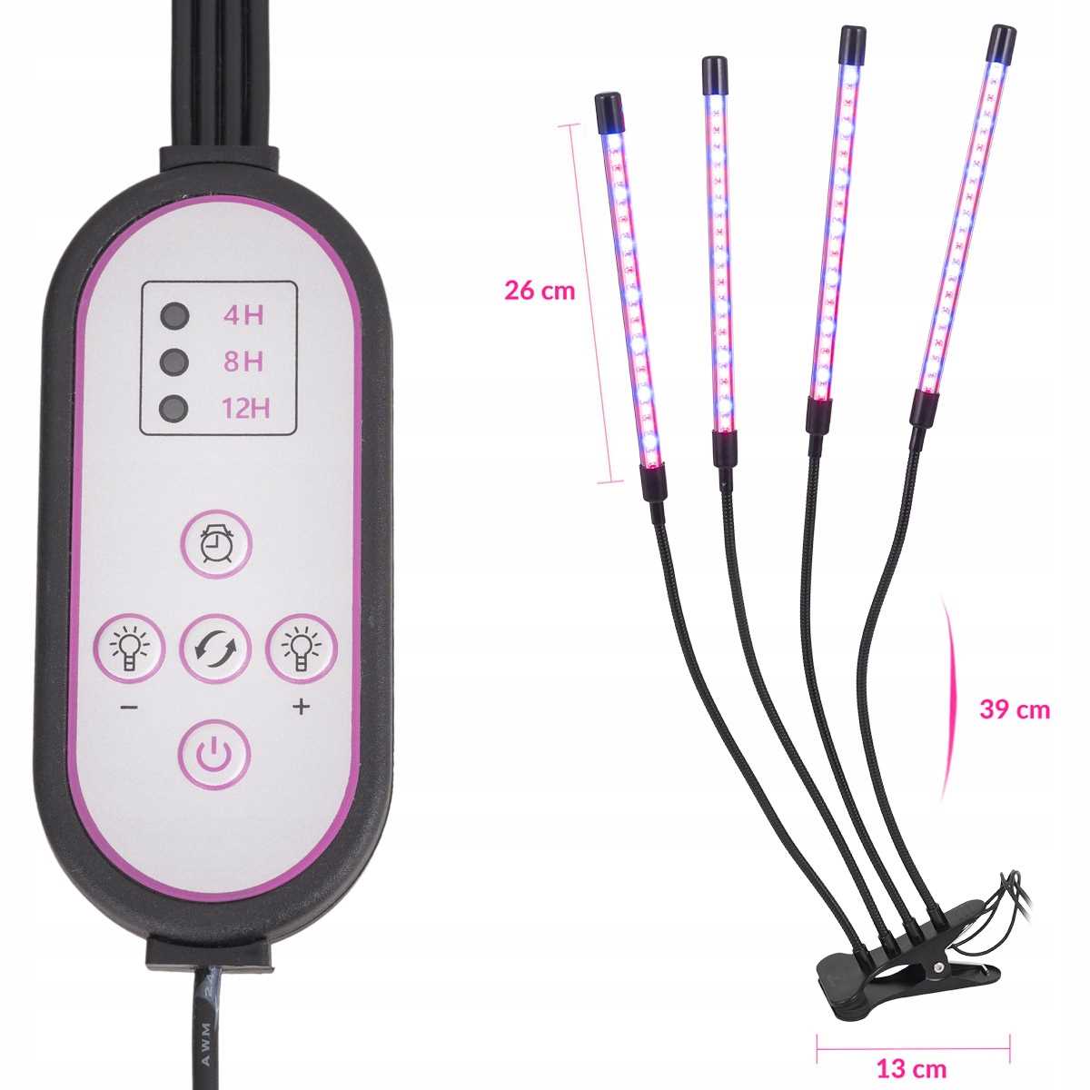 4x LAMPA 80x LED DO WZROSTU ROŚLIN FULL SPECTRUM USB TIMER + PILOT 36W Rodzaj oświetlenia lampa stojąca