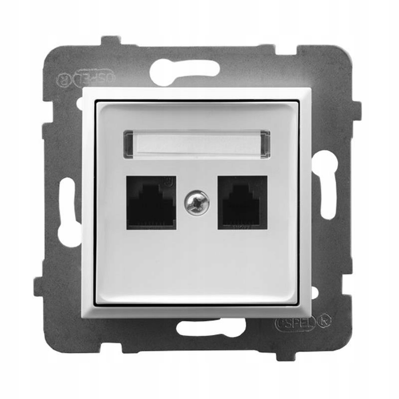 Ospel Aria bílá zásuvka kat.5e GPK-2U/K/m/00