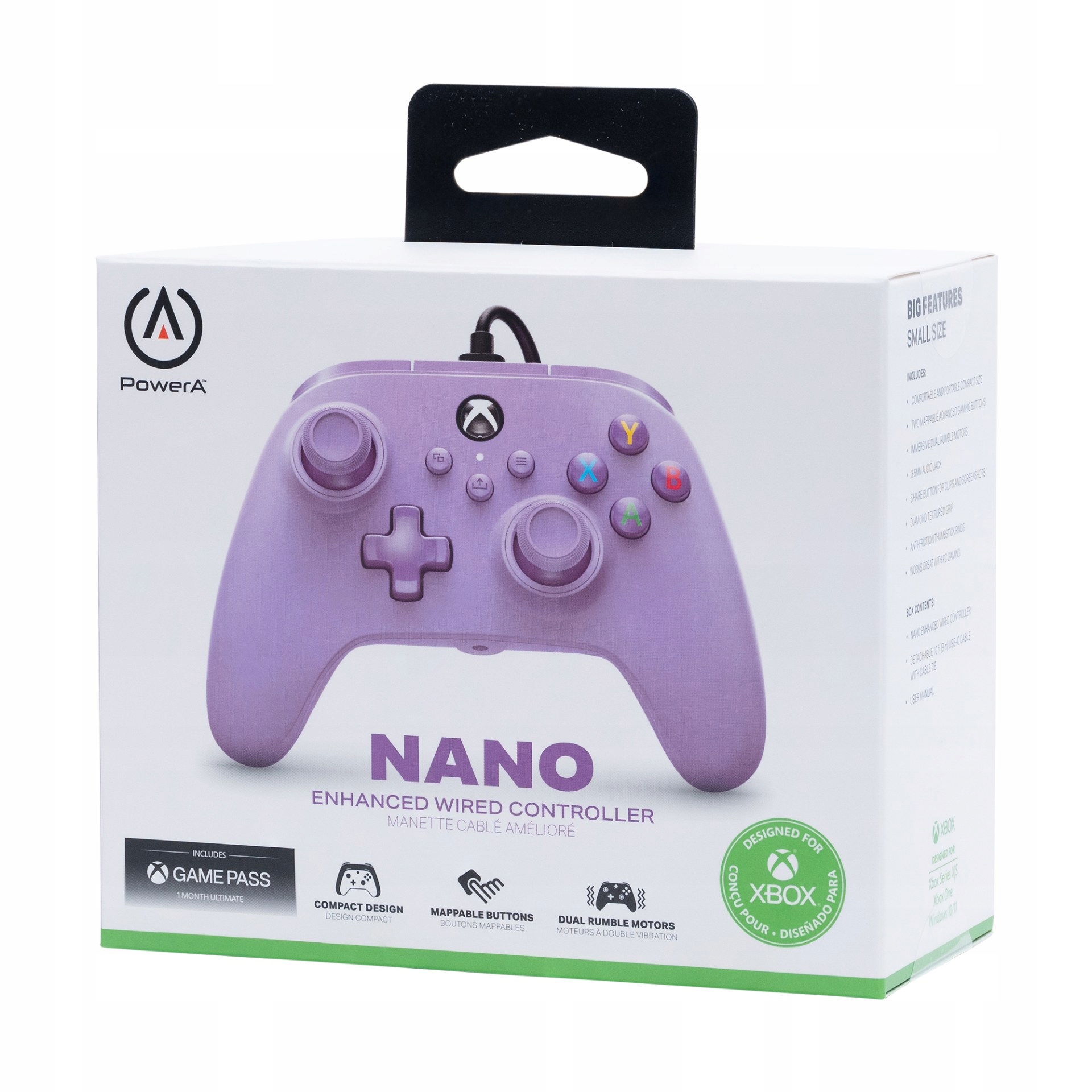 PowerA Xbox Series Pc Xo Pad przewodowy Nano Lilac