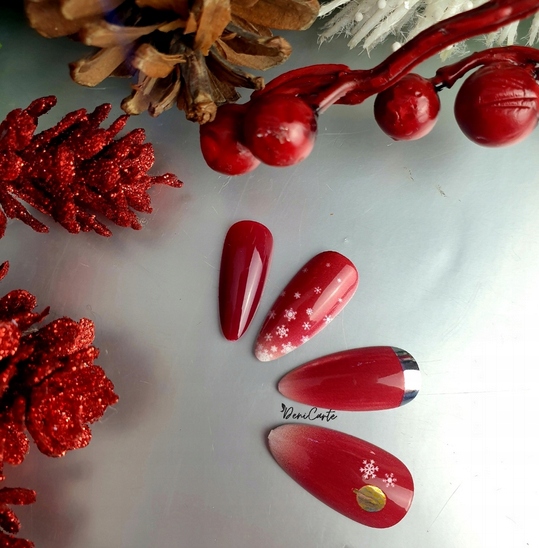 PAZNOKCIE SZTUCZNE TIPSY ŚWIĄTECZNE ZIMOWE 24SZT EAN (GTIN) 5903991645784