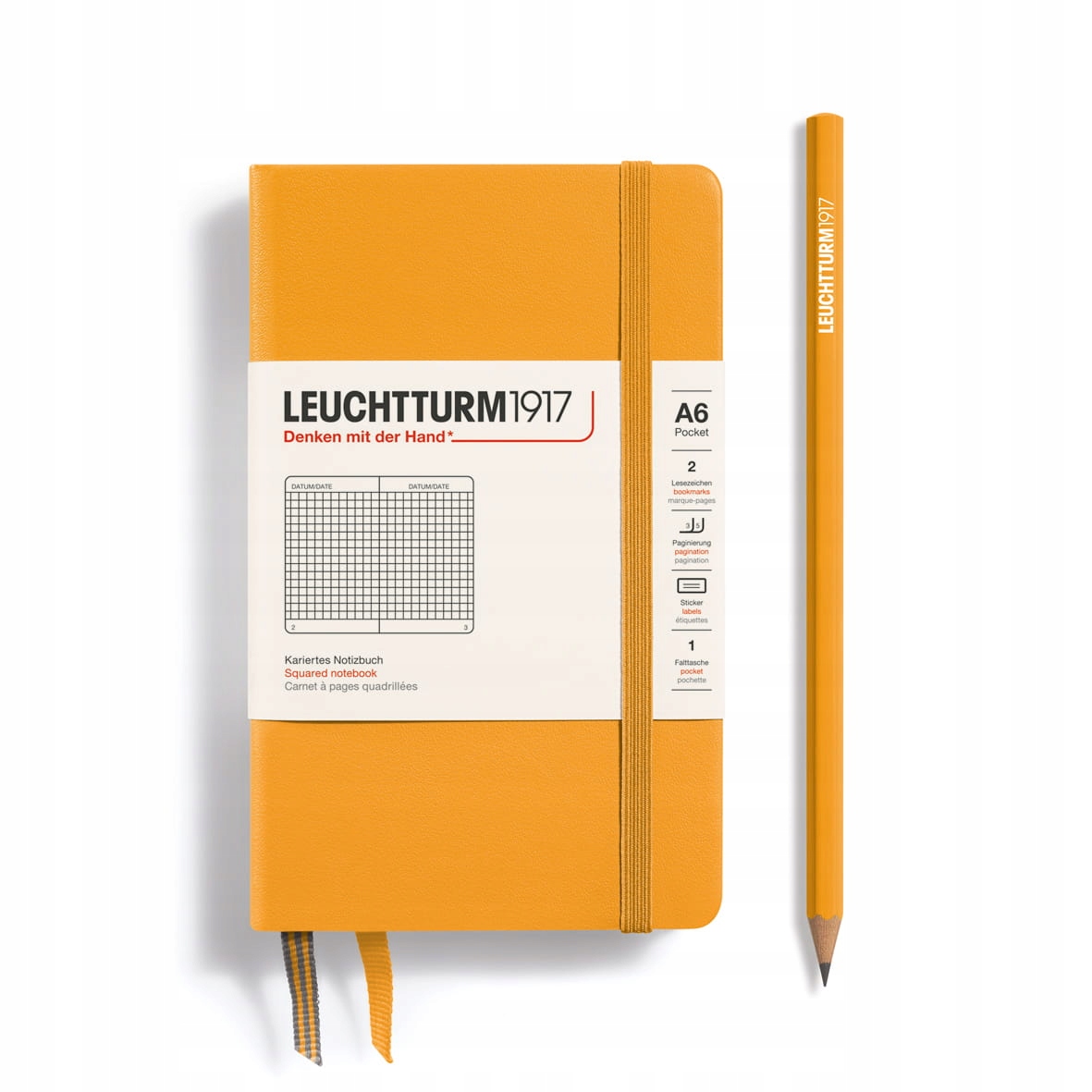 Notatnik Leuchtturm1917 Pocket A6, twarda oprawa, kratka, Rising Sun