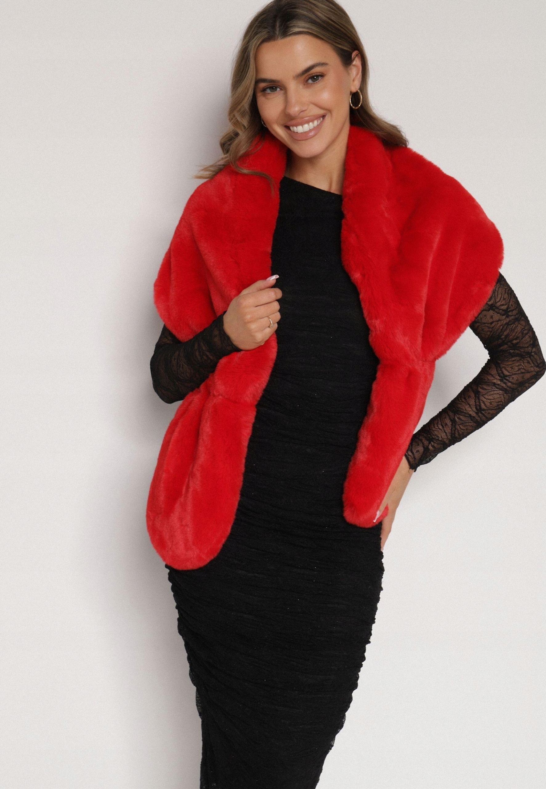 Born2Be Czerwone Ponczo damski