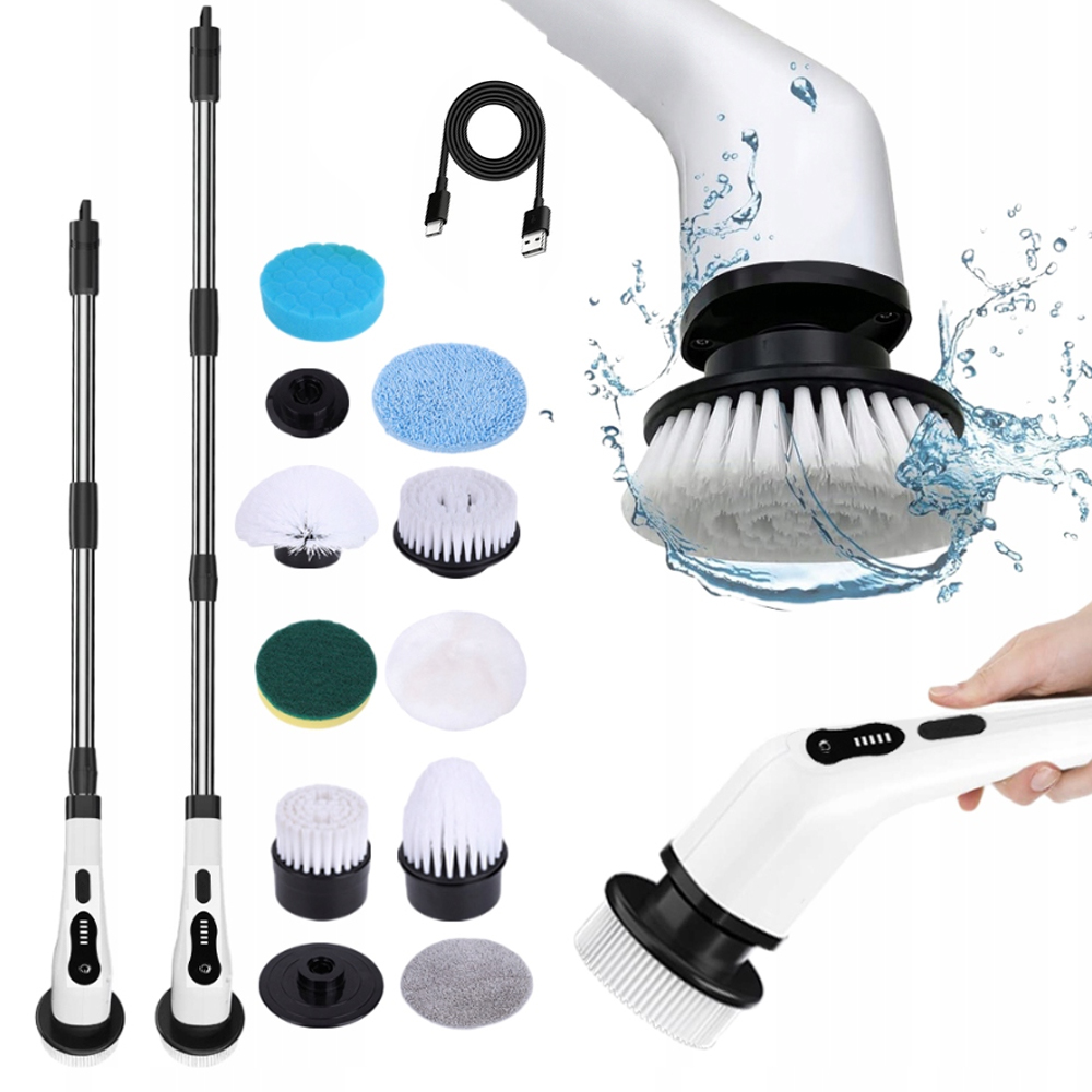 Levně Elektrický Čisticí Kartáč 9V1 Teleskopický Na Podlahy, Otáčení O 360°