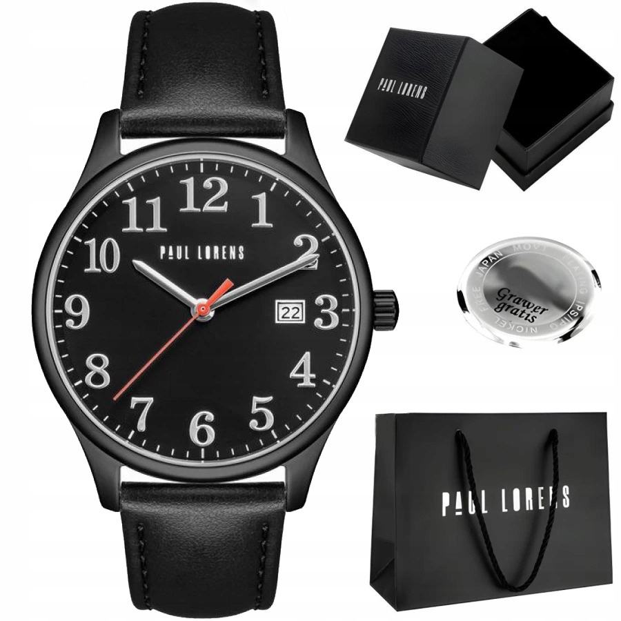 Pánské hodinky Paul Lorens Lucas kožené Den Táty, ciferník s čísly
