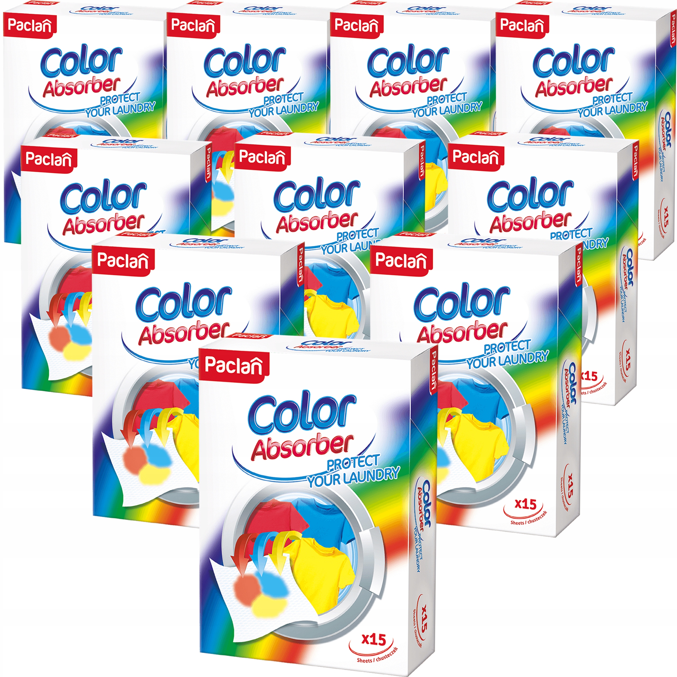 Levně Ubrousky na praní Zachycující Barva Paclan Color Absorber 10 x 15ks