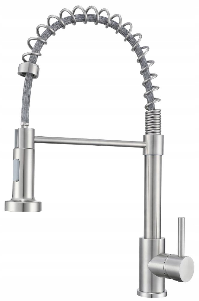 Bateria Kuchenna Zlewozmywakowa Kran Spiral Stalowa Elastyczna Wylewka 2F