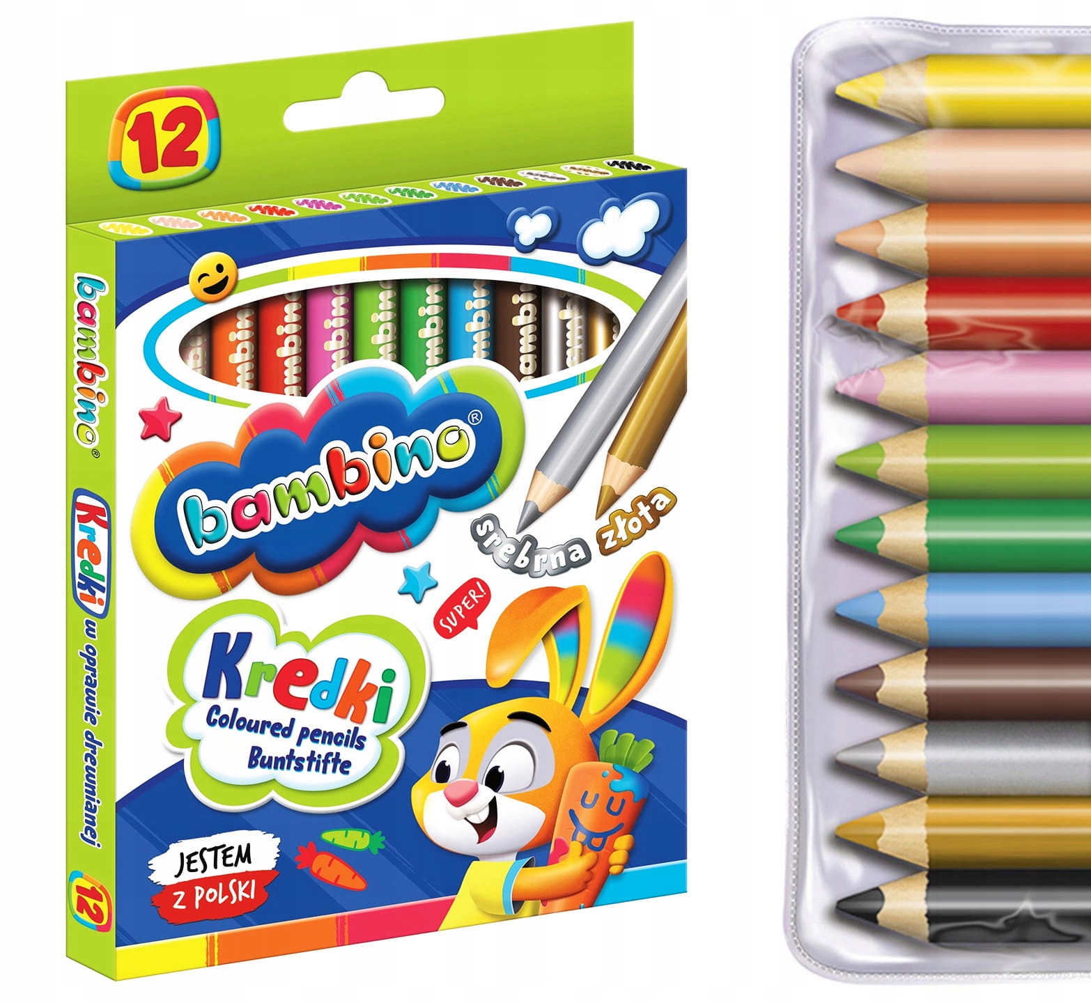 St. Majewski Kredki ołówkowe Bambino 12 szt.