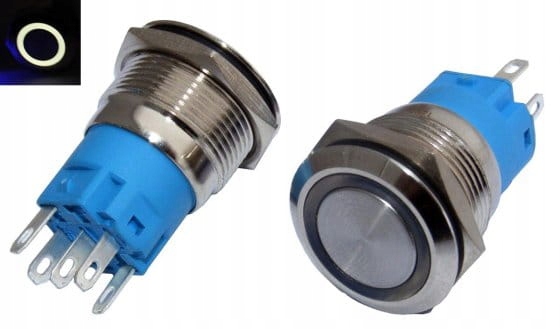 

Przełącznik metalowy chwilowy 22mm (19mm), podświe