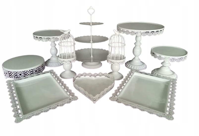 Súprava podnosov a stojanov na sladký stôl, 10 ks