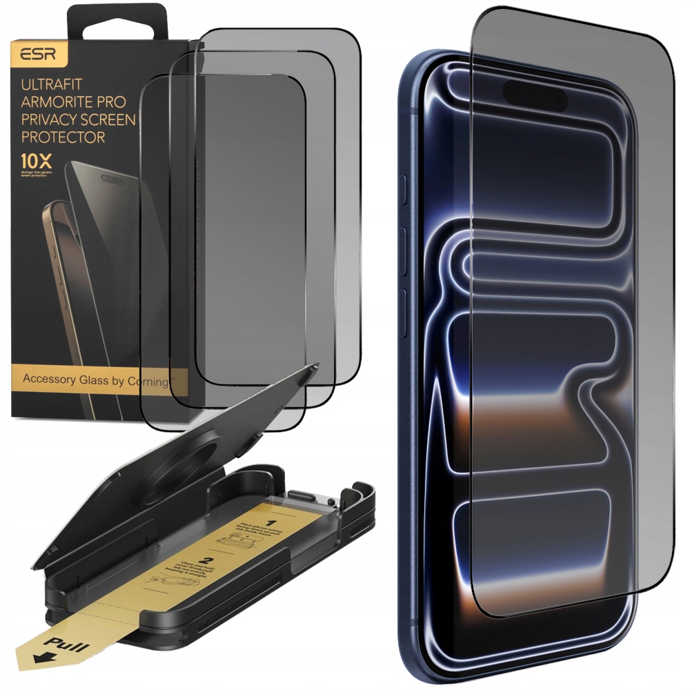 Esr protišpionážní ultra odolné sklo na displej, 3 ks pro iPhone 17 Pro