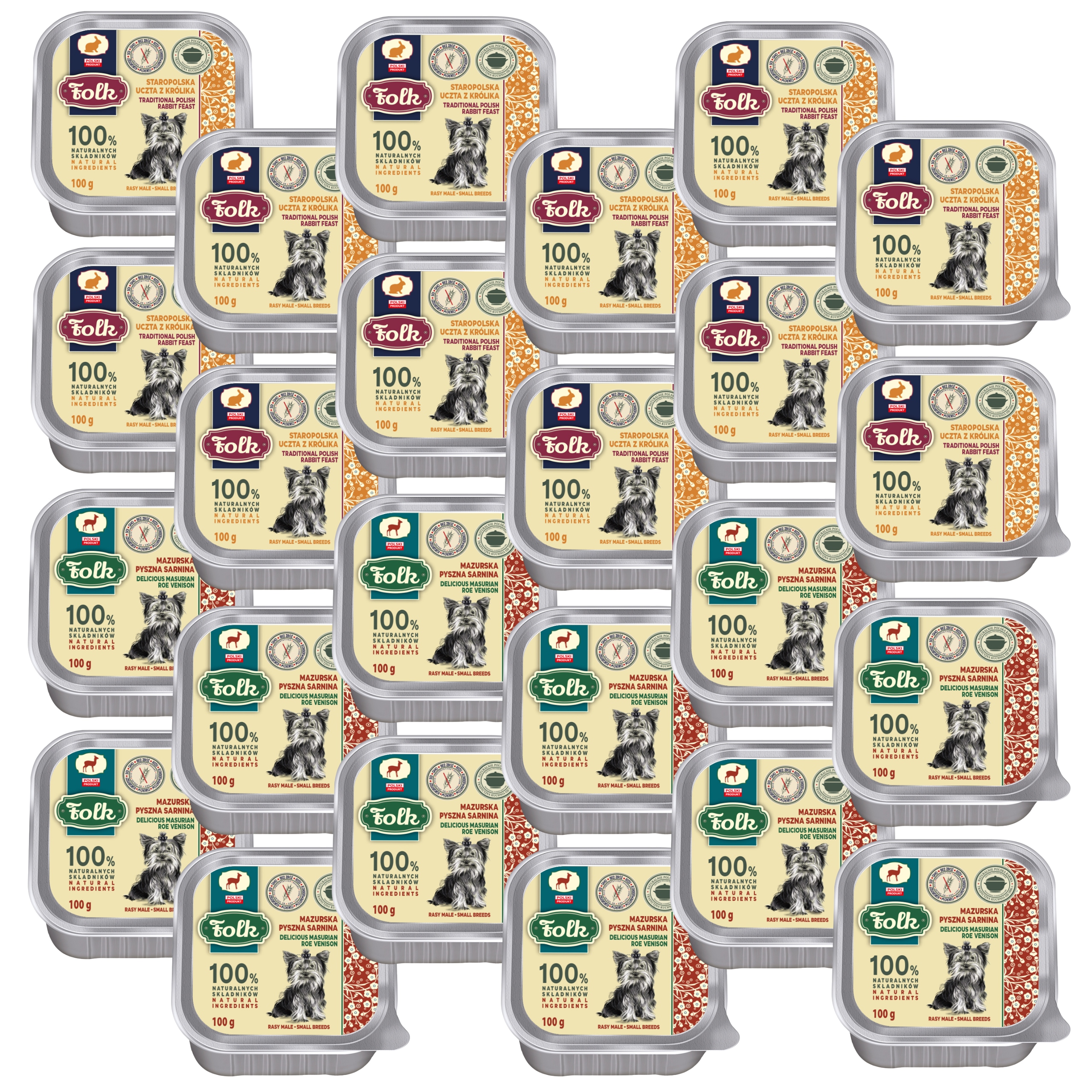 Levně Folk Krmivo mokré pro psa All Meat mix chutí 24 x 100 g