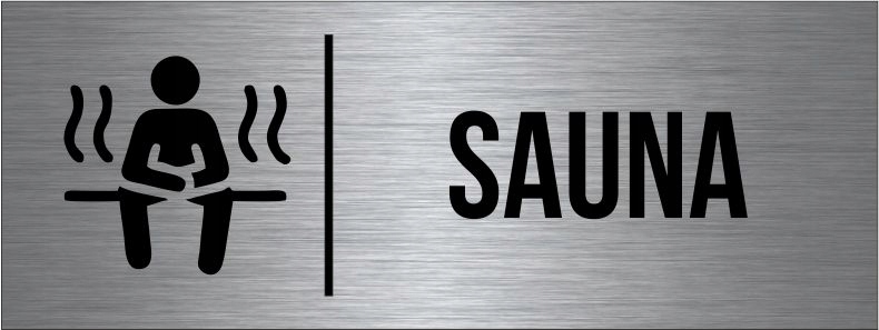 TABLICZKA SAUNA Aluminium Piktogram Srebrna