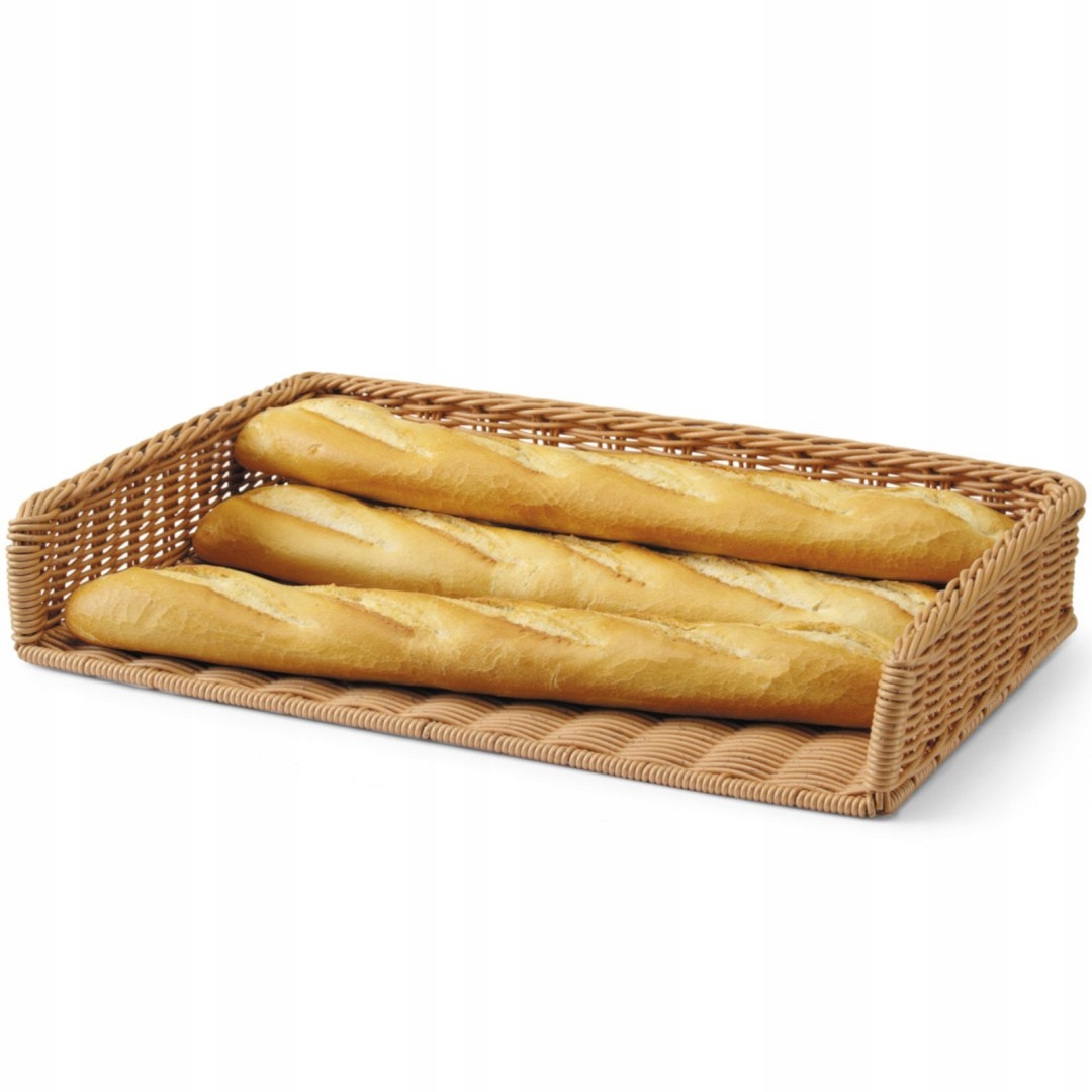 Bufetový výstavní koš na bagety, pečivo, polyratan 595x395x105 mm