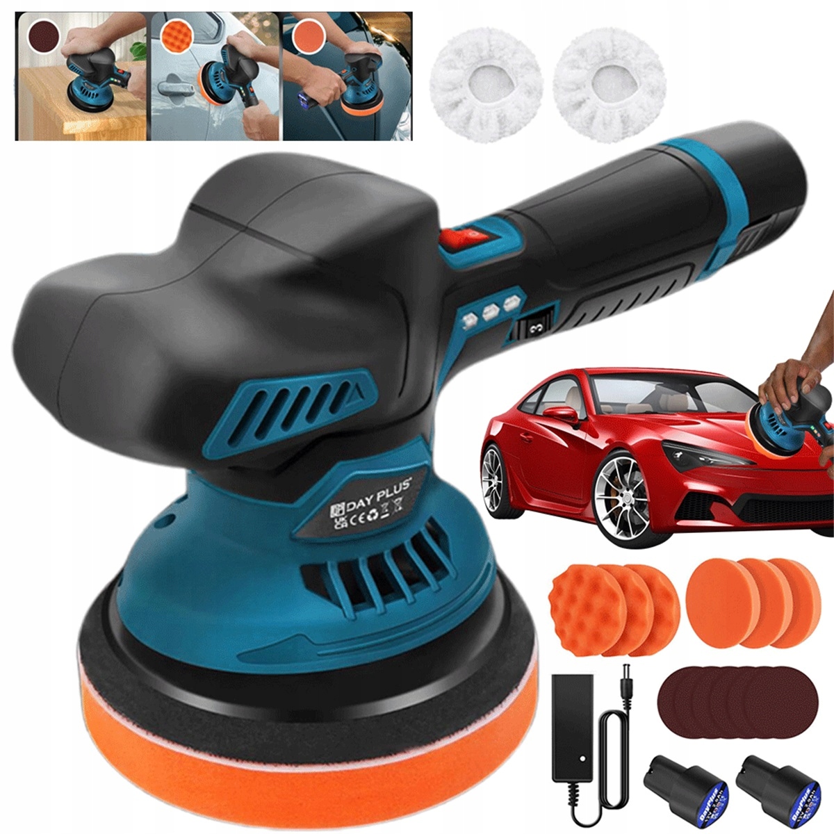 Ergonomická Leštička 12V 6 Rychlostí Pro Voskování Leštění