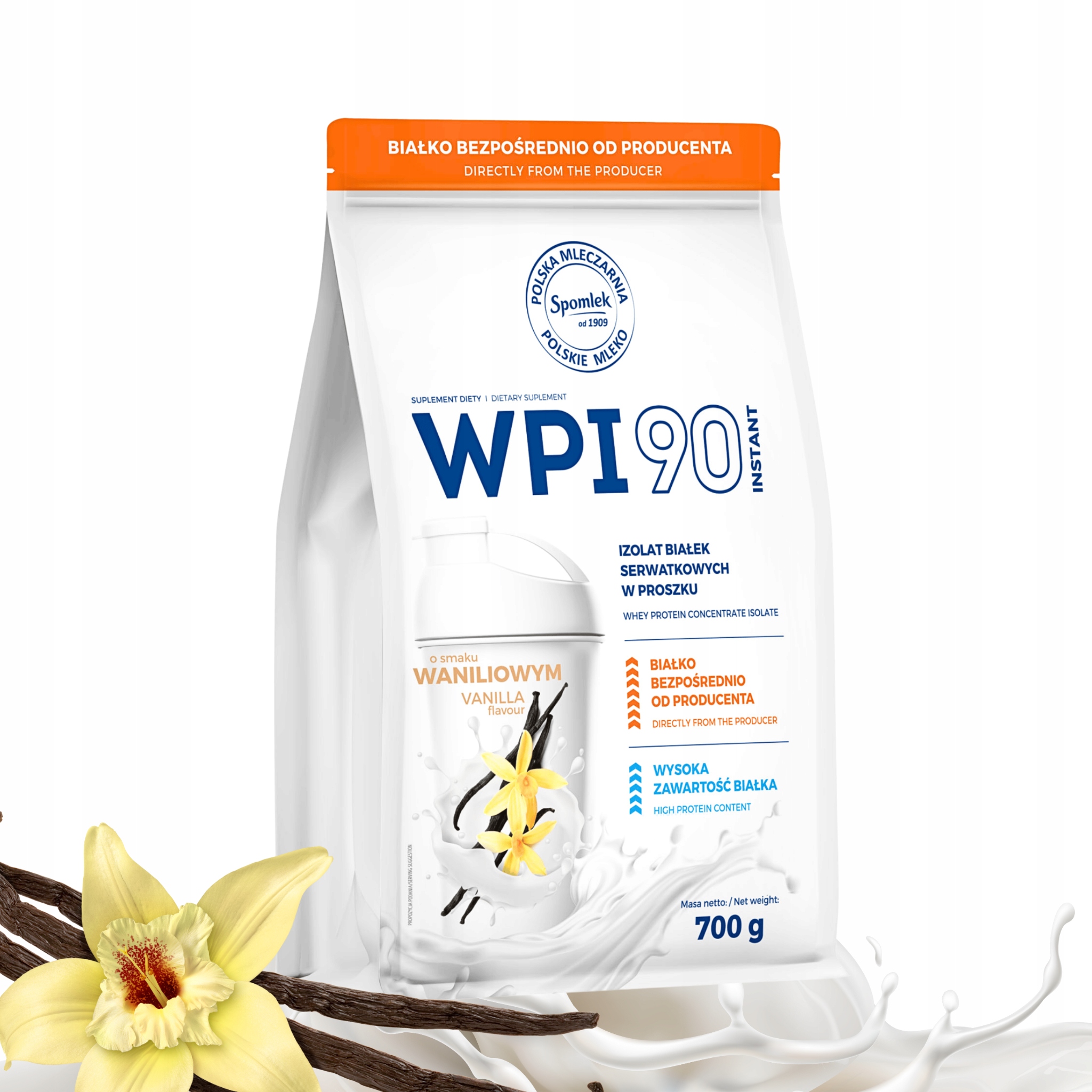 Proteinový Izolát WPI90 Bílkoviny Whey Vanilkový protein 700 g Spomlek