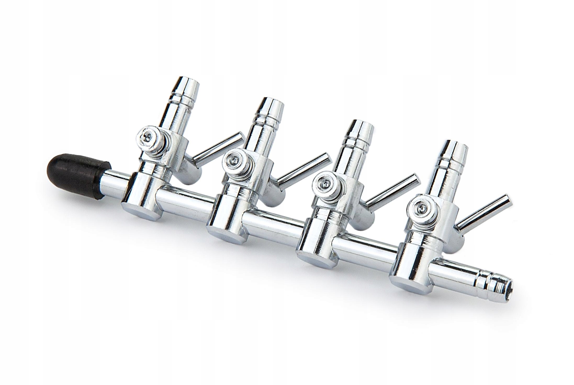 Levně Rozdělovač kovový 4 výstupy 5 ks s ventily pro akvárium