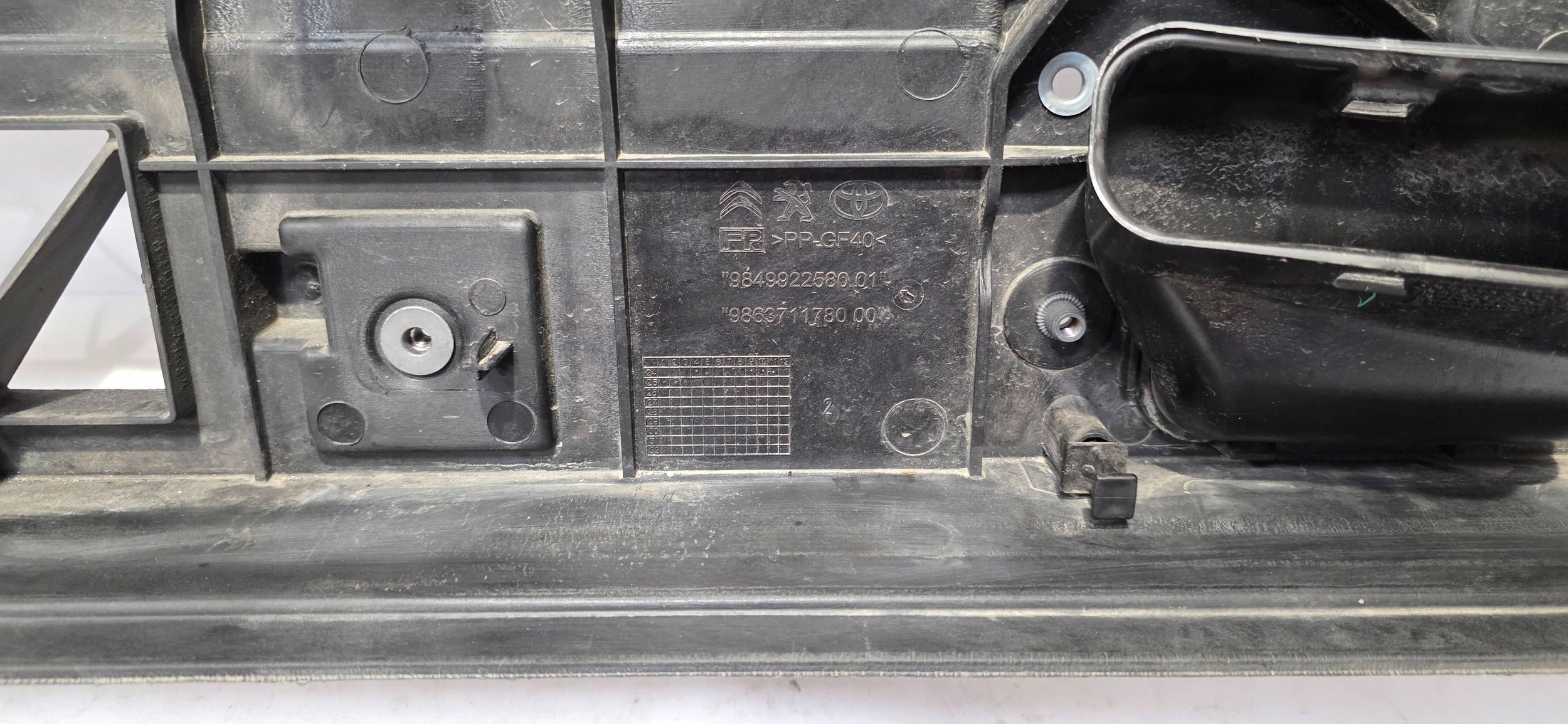 support panel for radiators front Toyota Proace 9849922580