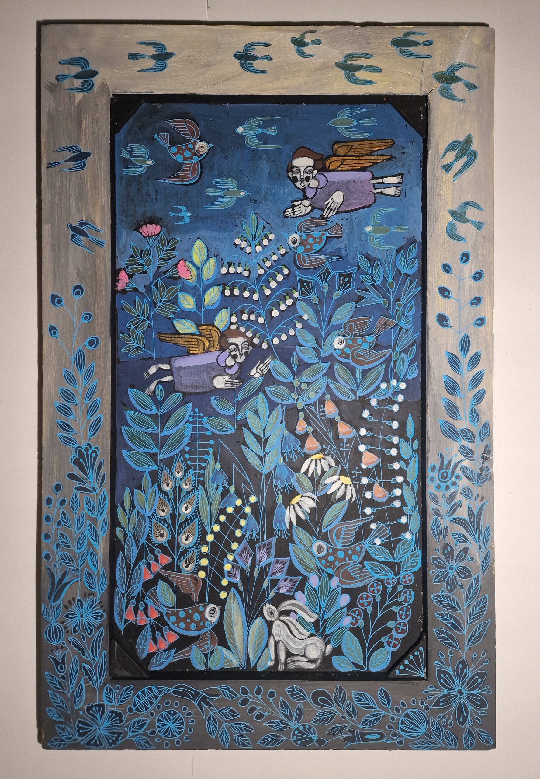 IKONA W STYLU LUDOWYM ANIOŁY -MONIKA KWIECIŃSKA