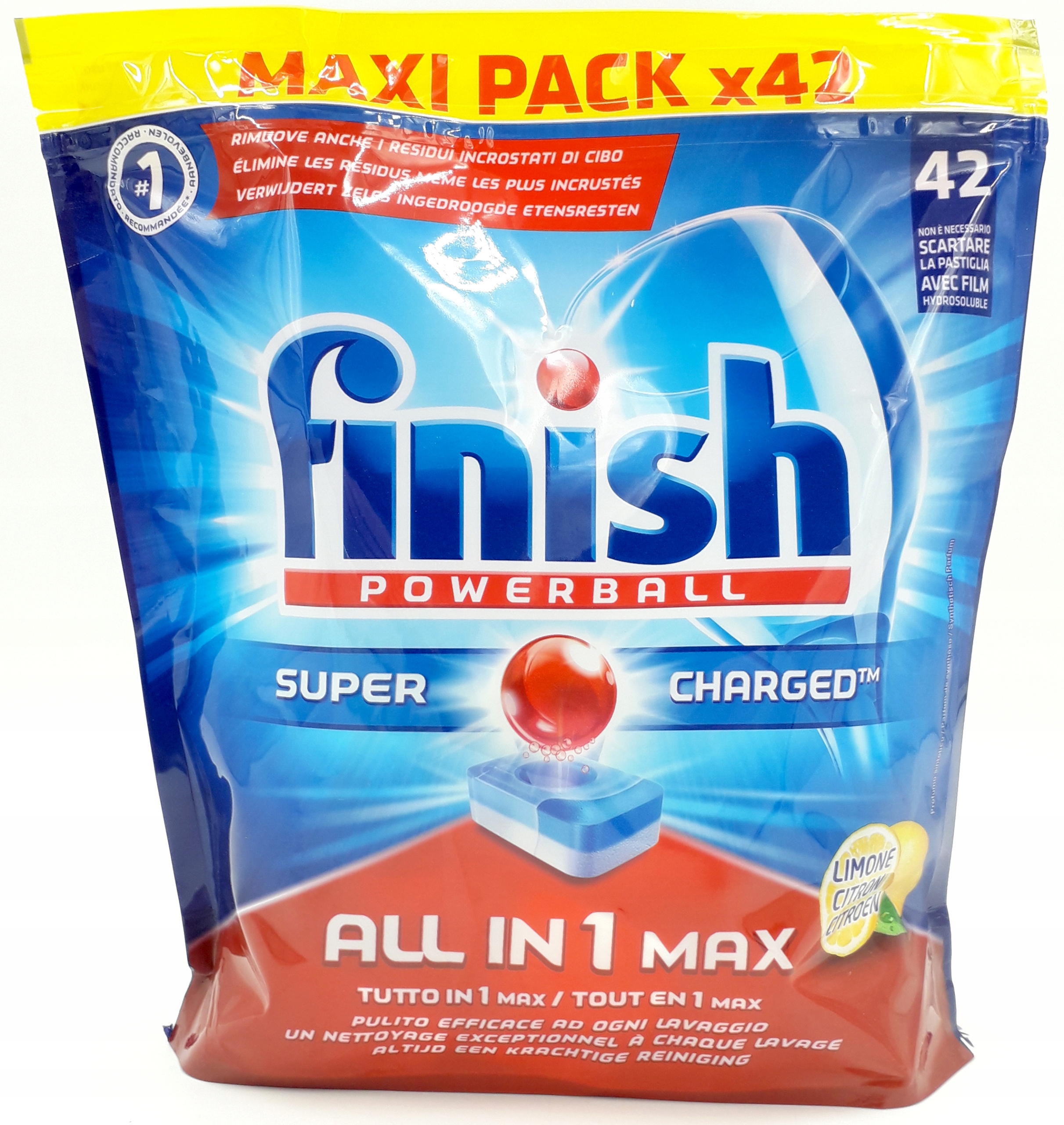 

Finish All in One Max do zmywarki Cytrynowe 42szt