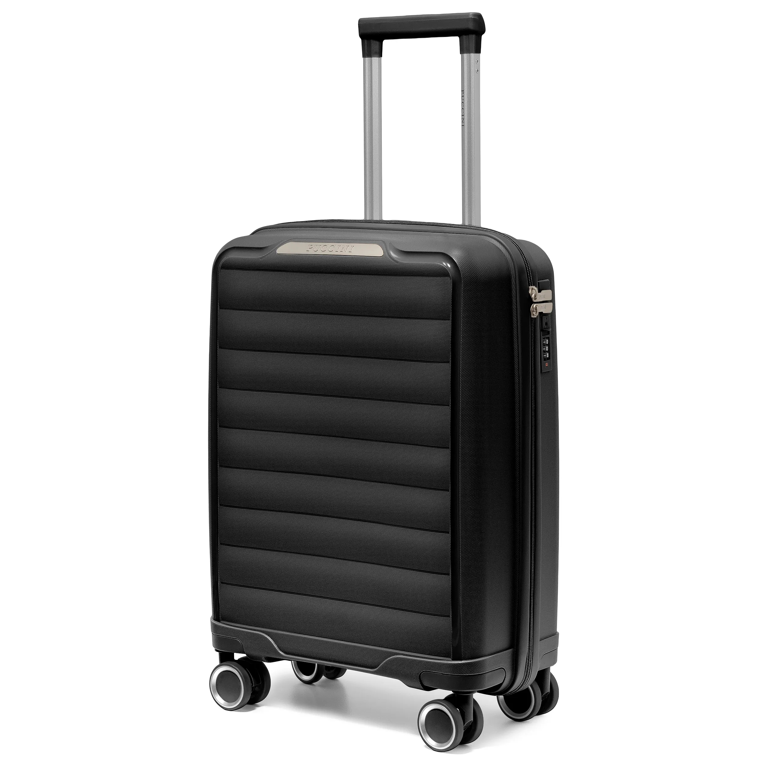 Puccini Walizka Kabinowa Podróżna 4 Kółka Polipropylen Czarna PP030C-1