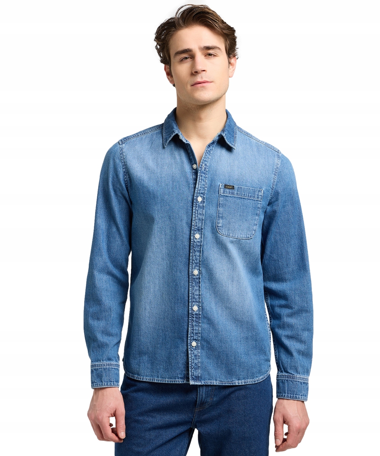 Košile Lee Leesure Shirt 112370551 Mid Blue Denim S