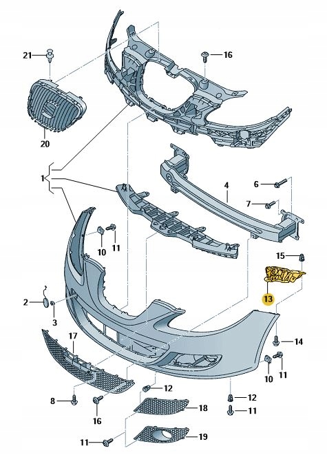 Ślizg zderzaka Leon II 1P0807184 Producent części SEAT OE