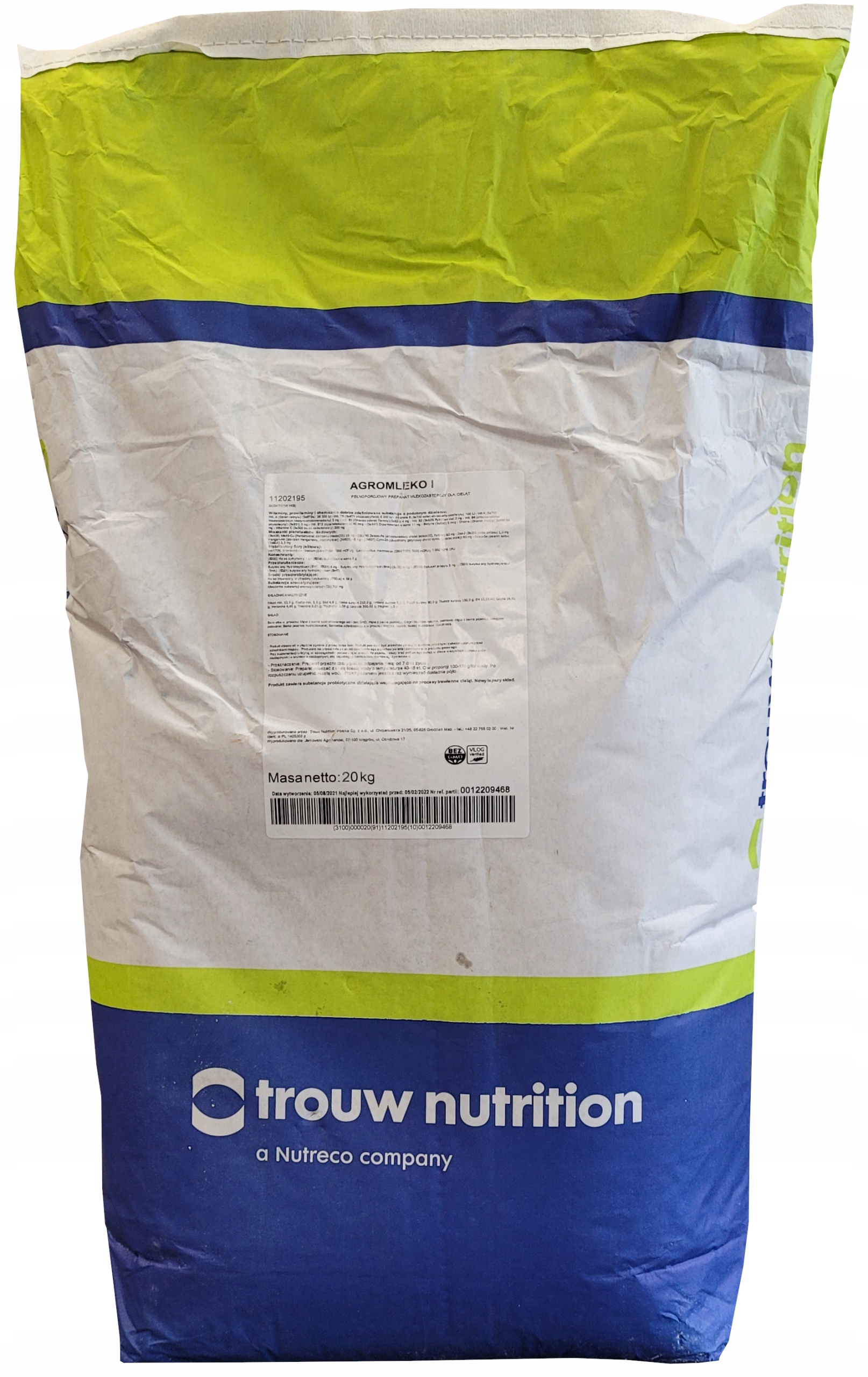 MLEKO ZASTĘPCZE DLA CIELĄT OD 7 DNIA AGROMLEKO I Kod producenta 9583737473