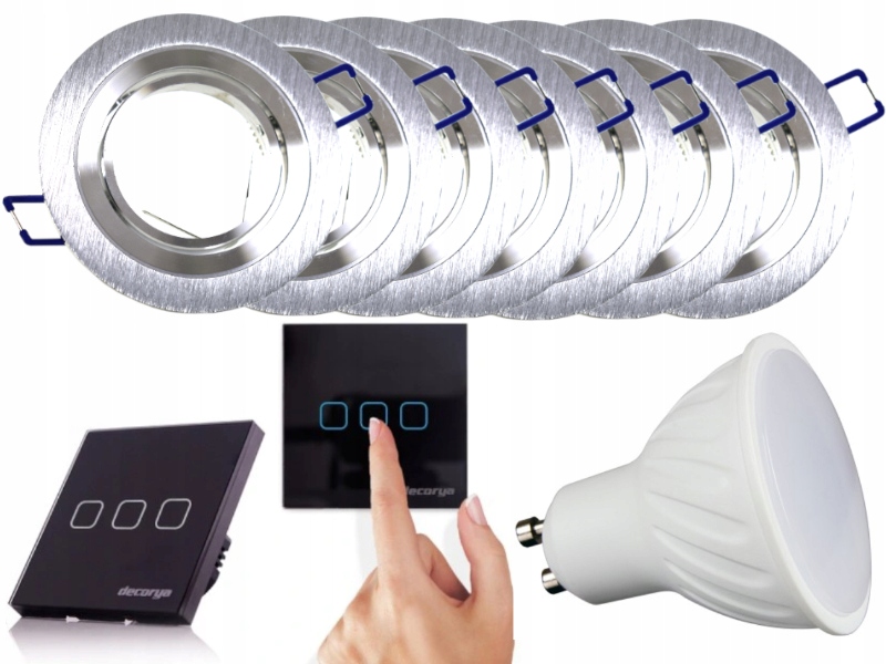 Sada Led stropních světel 7x Vypínač Žárovky