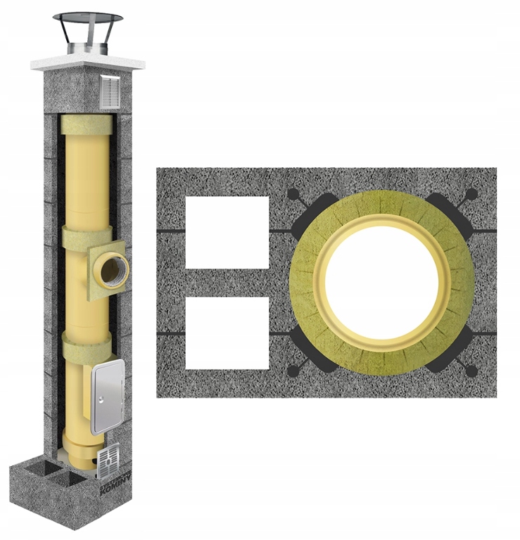Keramický komínový systém KW2 fi 160 11 m, kompletní sada 36 x 54 cm