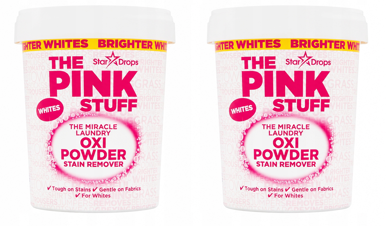 The Pink Stuff White Odstraňovač skvrn 2x1 kg – na bílé tkaniny, veganský