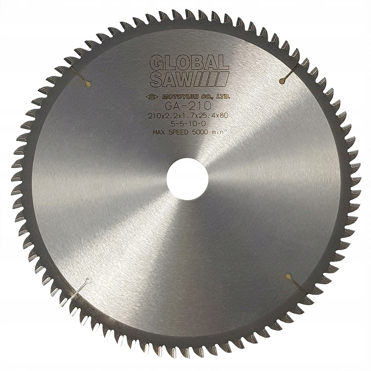 Piła tarcza tarczowa do aluminium Global Saw 210mm 80z Cermet Japońska