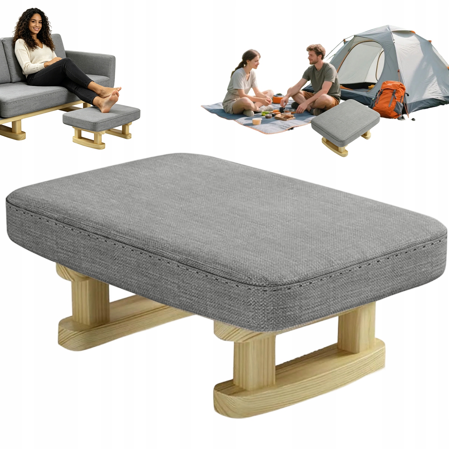 Taburet Podnožka Pěna Hd Protiskluzová Nožičky T Tvar Do Obývacího Pokoje 40X29X18CM