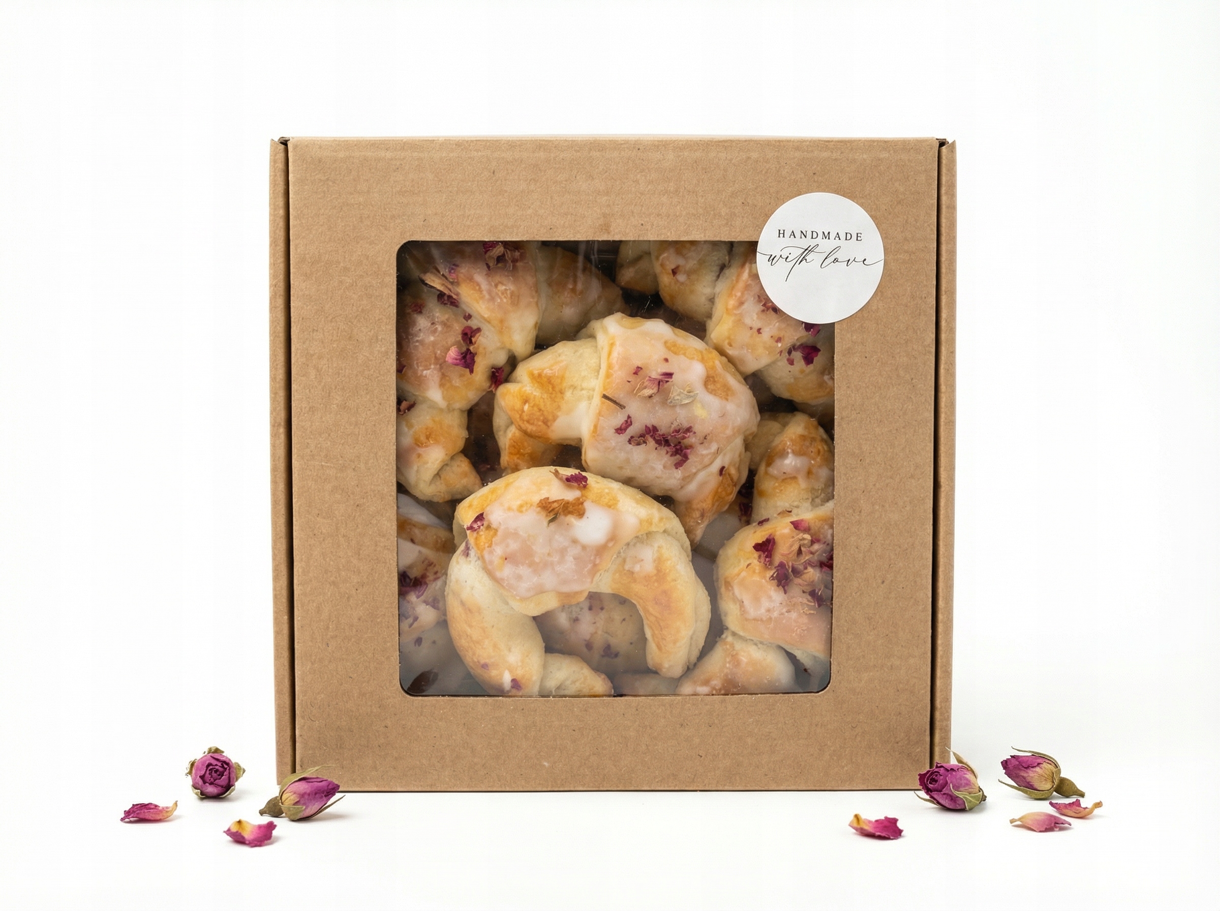 ROGALIKI Z NADZIENIEM RÓŻANE RZEMIEŚLNICZE DOMOWE CIASTKA MINI KRUCHE 500 G