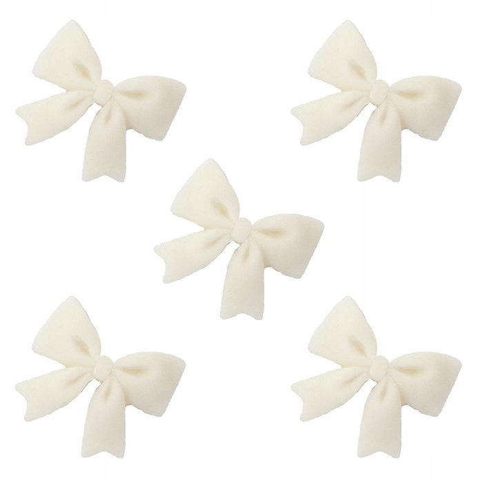 Kokardki cukrowe na tort 3,5cm białe 40szt (8 x 5szt)