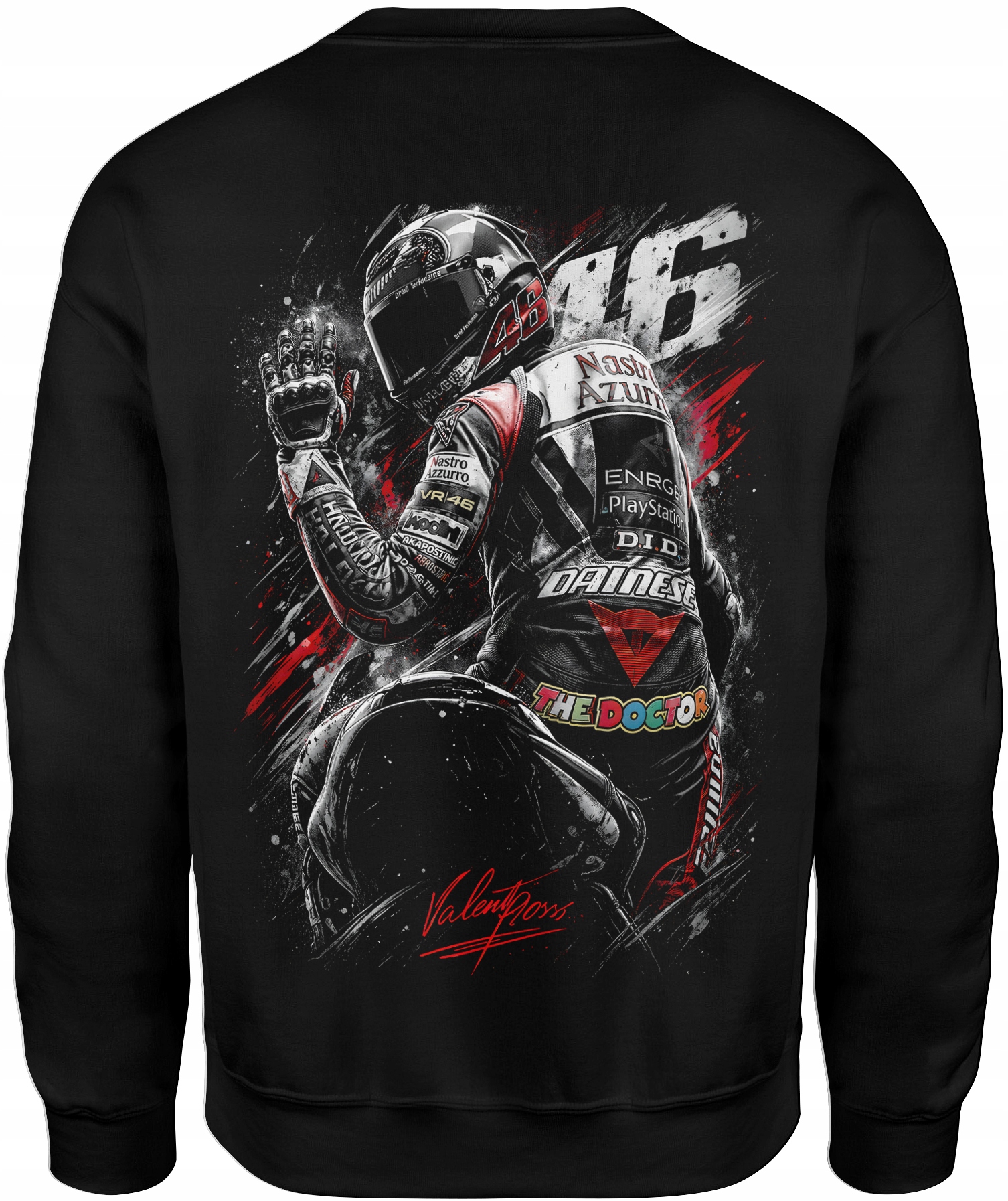 Bluza Motocyklowa Dla Motocyklisty Na Plecach Nadruk Z Tyłu M