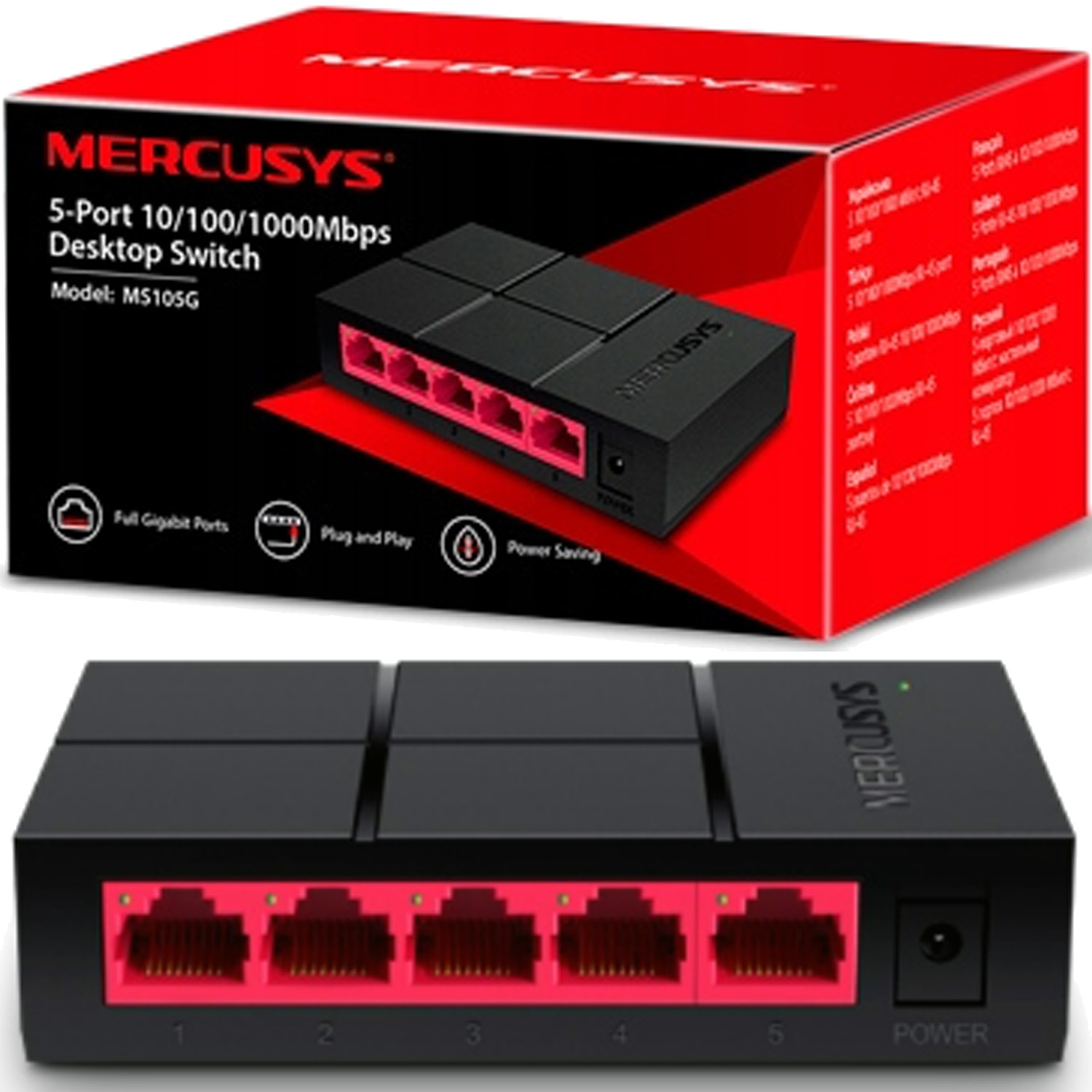 

Switch 5 Port Gigabit Rozdzielacz Sieci Lan 1GB/S