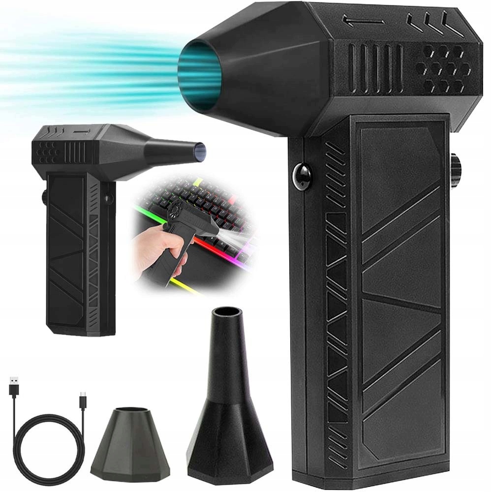 Dmychadlo Foukač Mini Turbo Air Duster Usb Na Prach 4000 Mah 2 Trysky 52 M/s