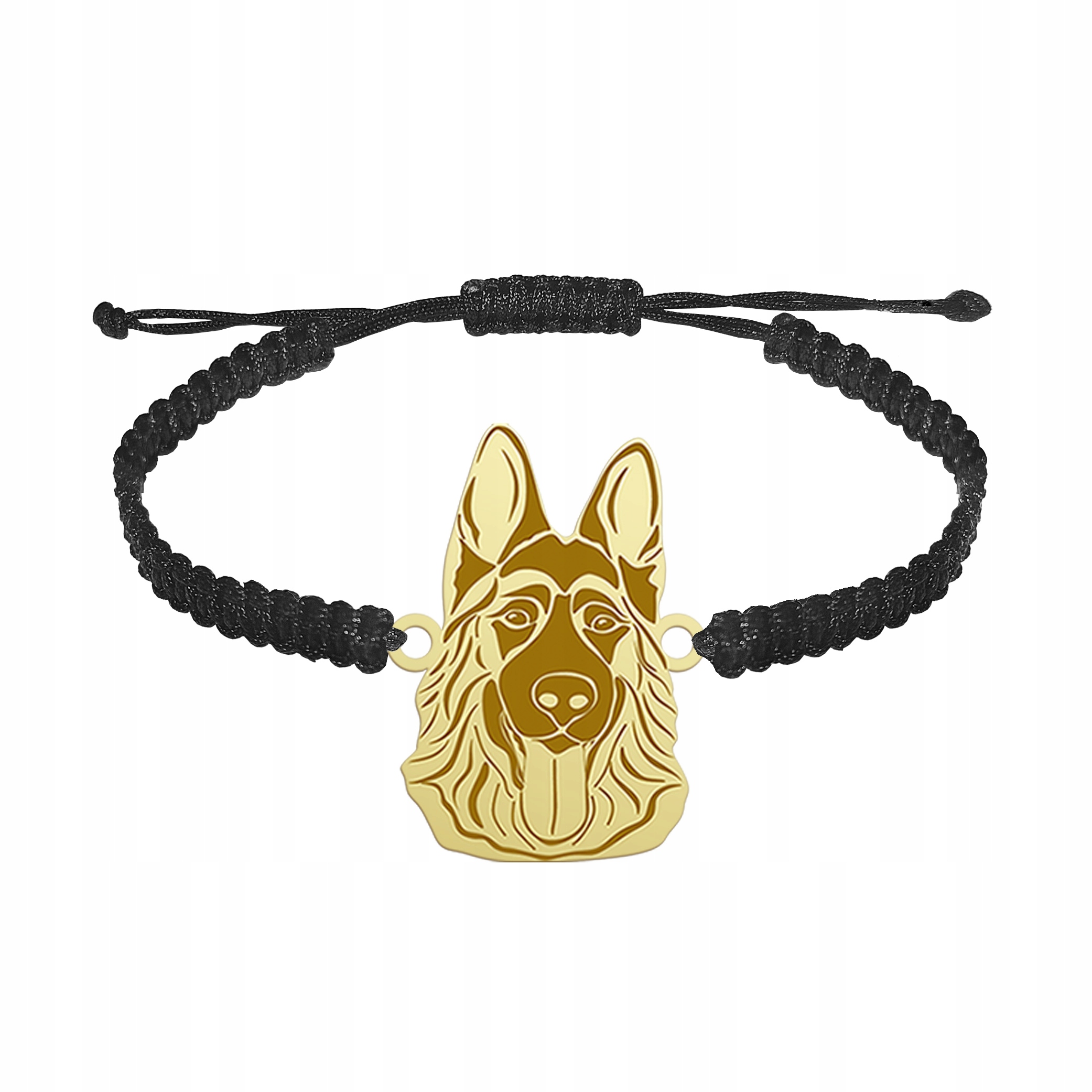 Zlatý náramek Německý ovčák 925 Dárek Makramé Šperky Gravírování