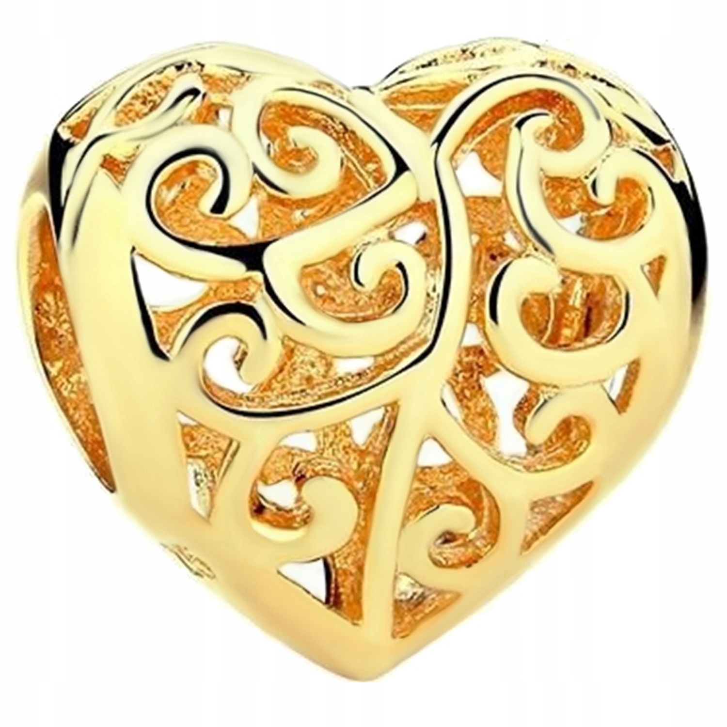 

Charms złoty Serce Ażurowe Heart srebro 925