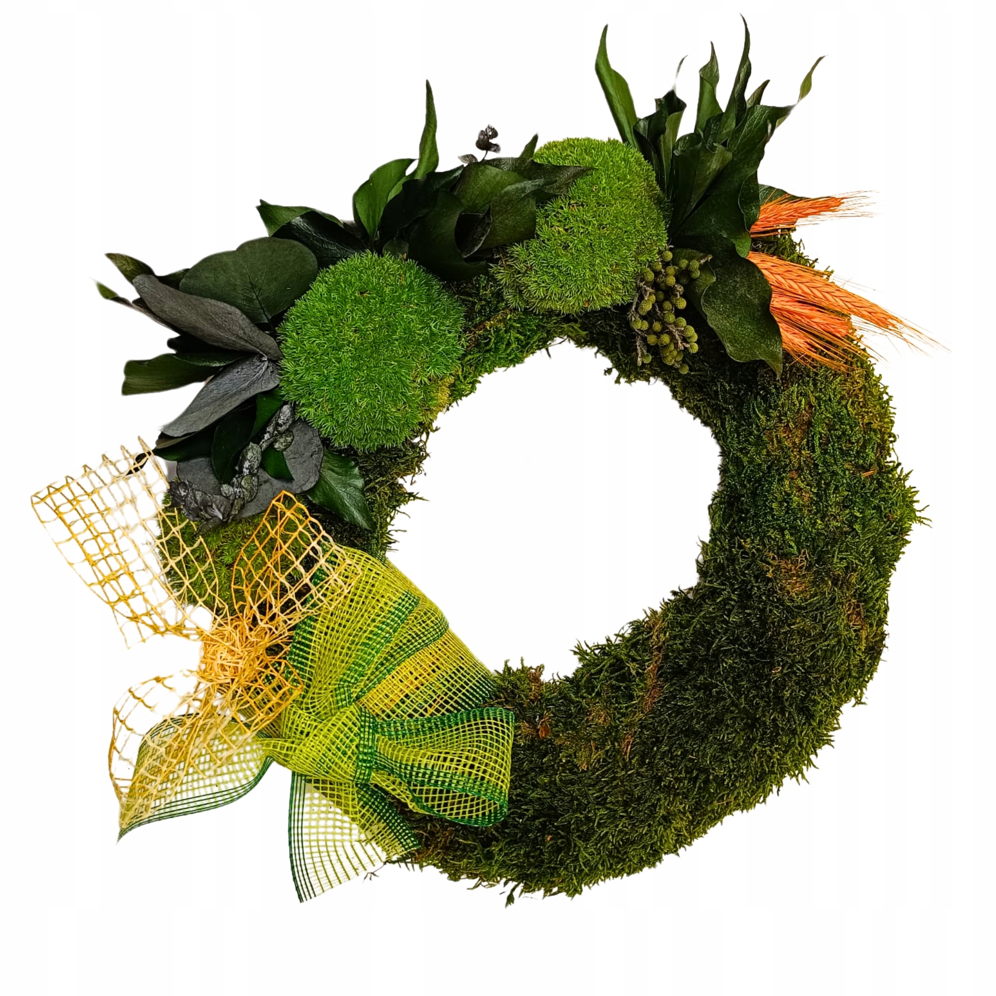 Věnec z mechu a stabilizovaných rostlin 35 cm Dekorace věnec Dekorace