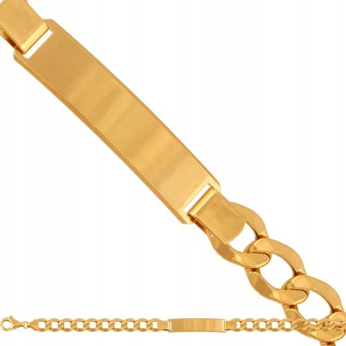 Zlatý náramek 585 pánský pancíř nafukovací diamantový s plechem