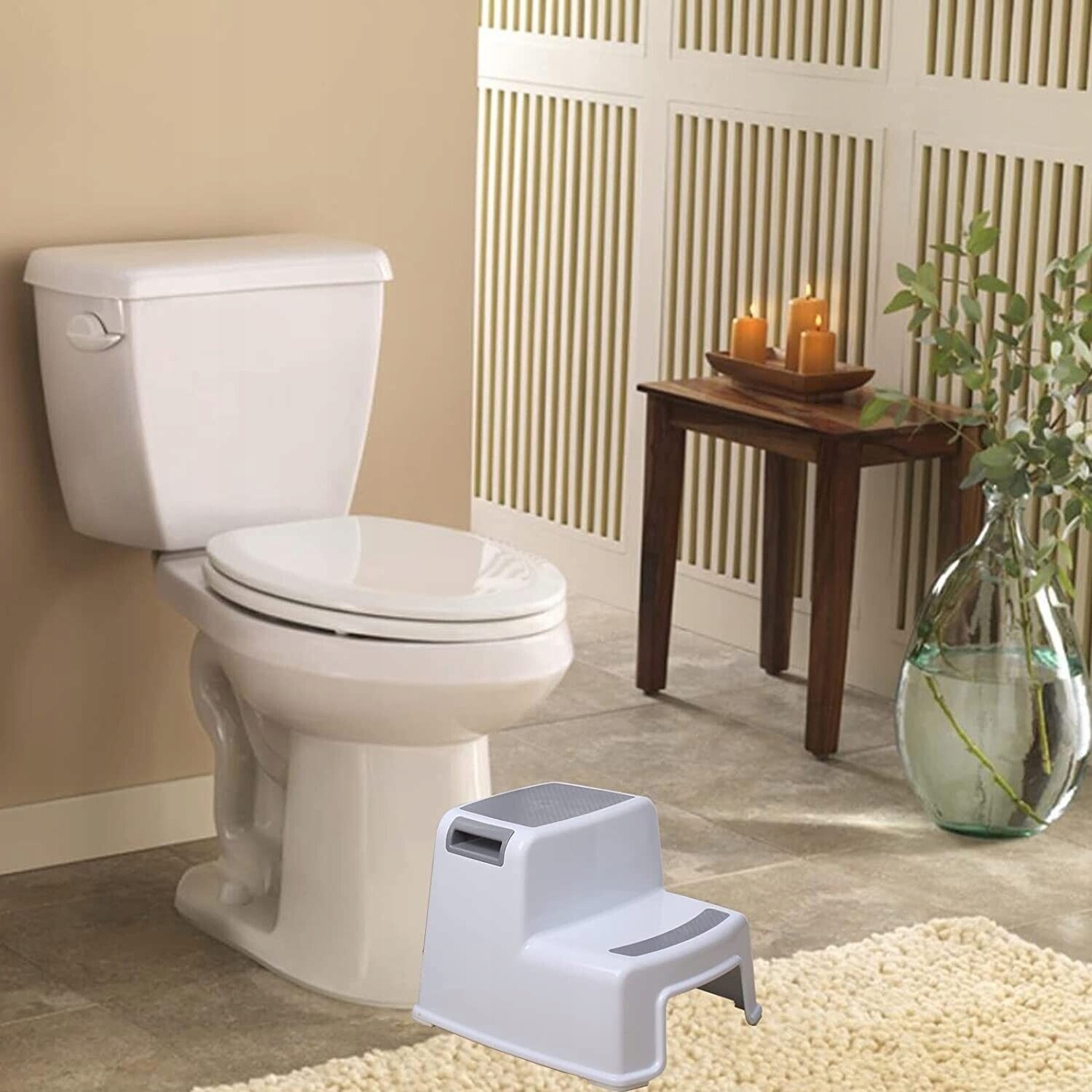 PODEST DWUSTOPNIOWY ANTYPOŚLIZGOWY PODNÓŻEK DLA DZIECI DZIECKA AMZDEAL Kolor biały