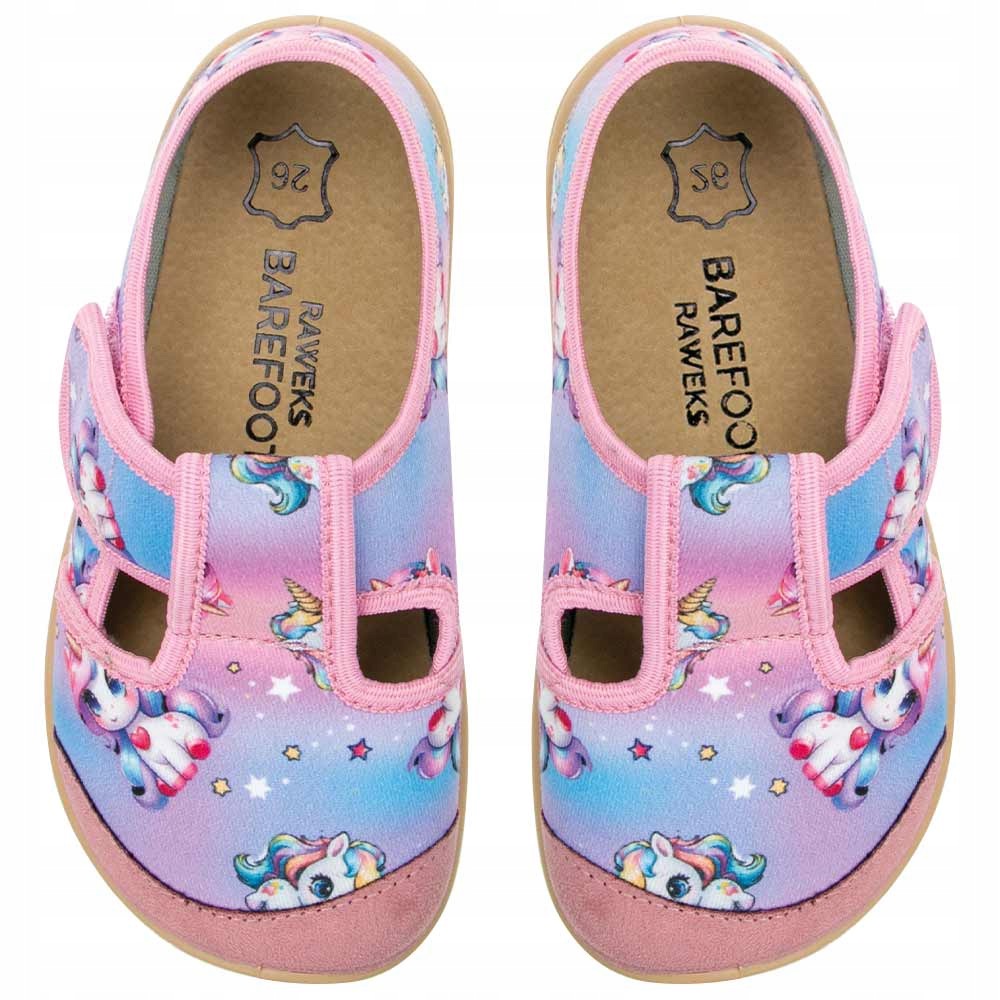 Raweks Kapcie Barefoot Dla Dziewczynki Joy J04 Jednorożec 32