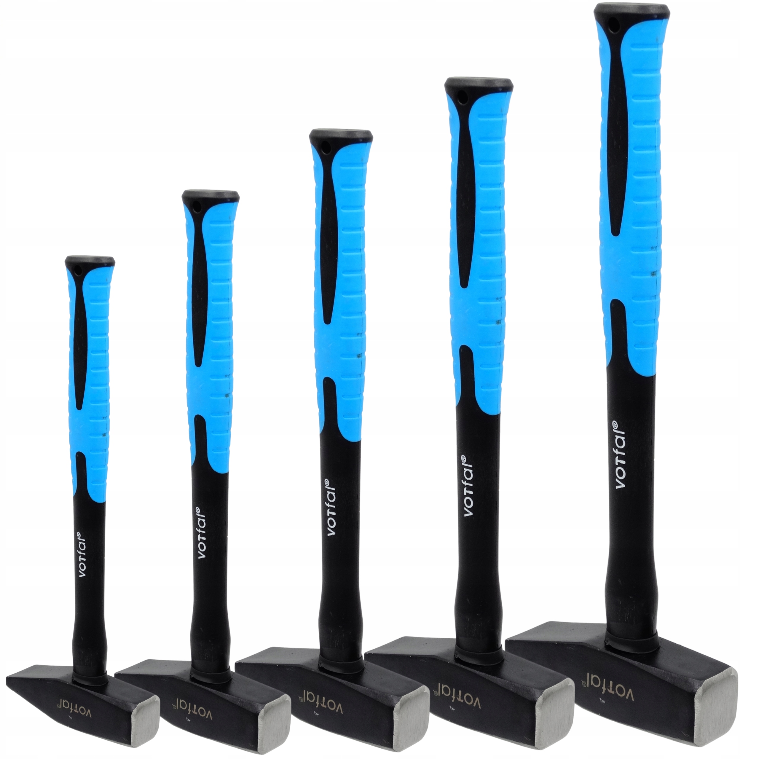 Młotek ślusarski Zestaw 5 sztuk metalowy stalowy obuch 100g-2000g 5el.