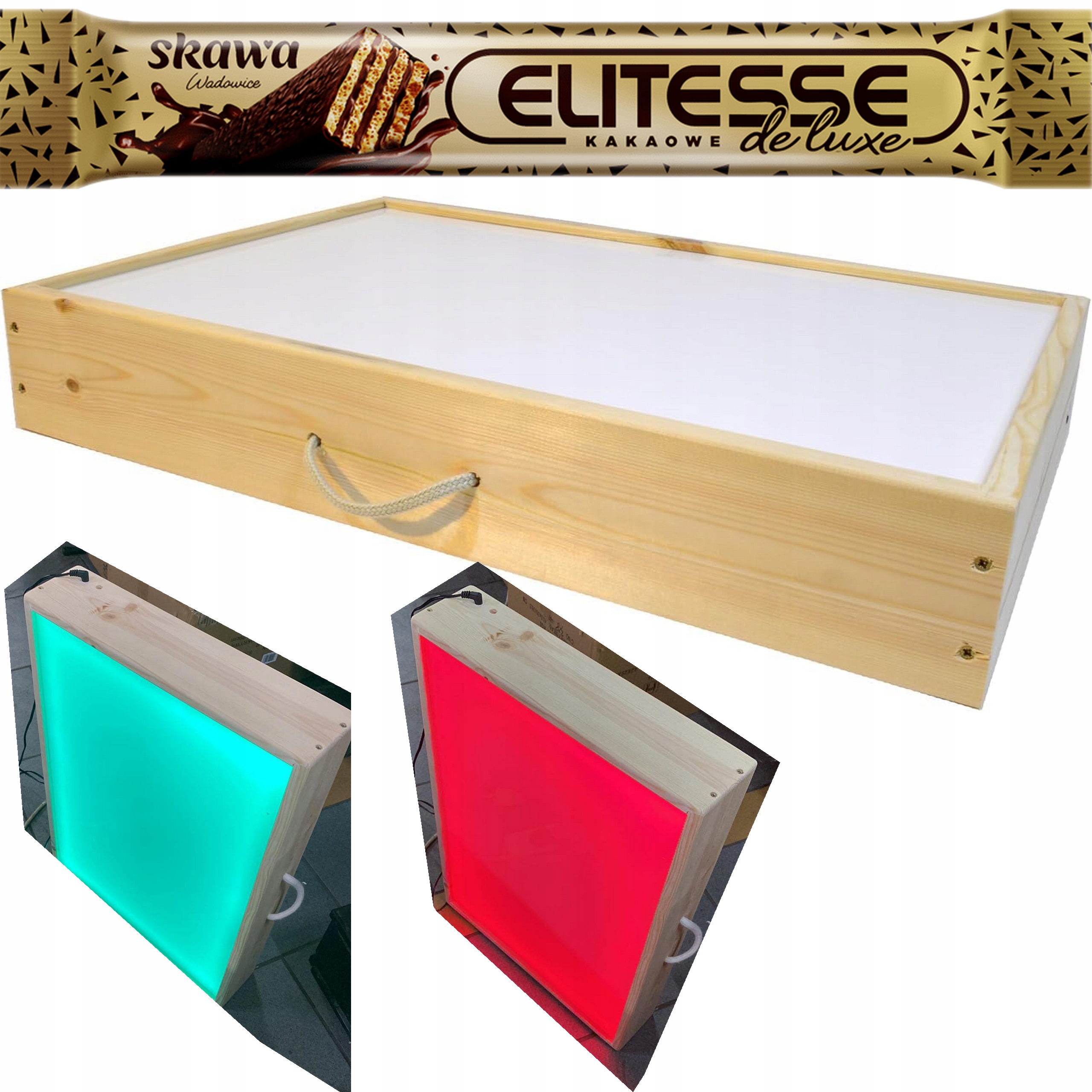 Podsvícený Led dřevěný montessori stůl Pilot Rgb Flash 60X40CM